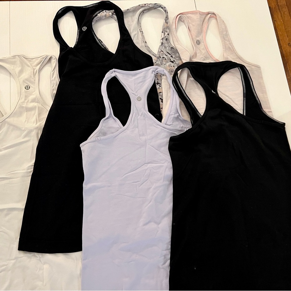 6 Lululemon Cool Racerback Tank Tops, size 6